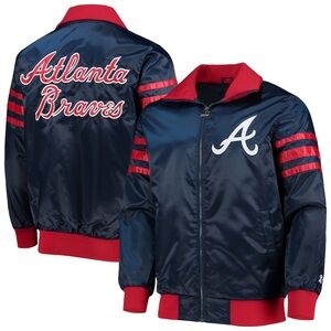 NWOT Atlanta Braves Starter The Captain II Full-Zip Varsity Jacket - Navy